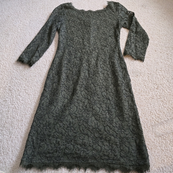 DVF DIANE von FURSTENBERG Zarita Lace dress Olive Military Celebrity $348 - Picture 6 of 15
